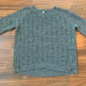 Aeropostale Gray Waffle Knit Pullover Sweater Women’s L Casual Classic Preppy